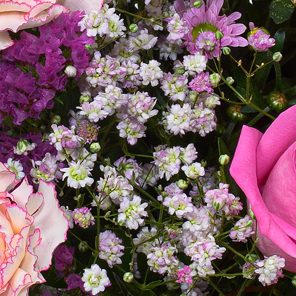 Blumenstrauß Pures Glück mit Vase & Ballon-Stecker