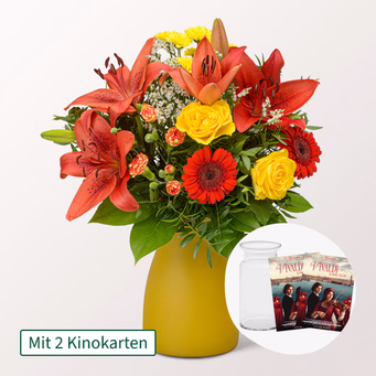 Blumenstrauß Symphonie mit 2 Kinokarten & Vase