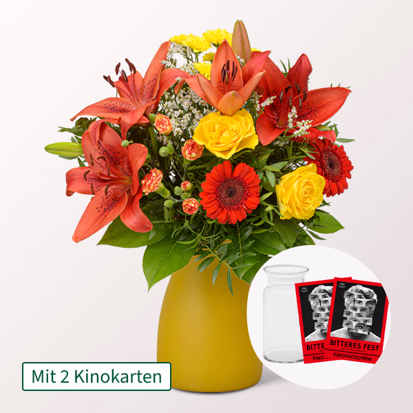 Blumenstrauß Symphonie mit 2 Kinokarten & Vase