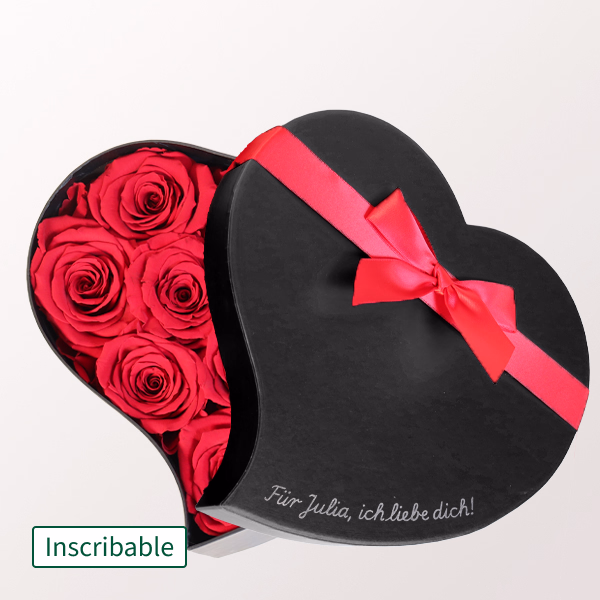Personalizable Eternal Rose Heart (12 roses)