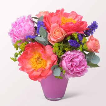 Blumenstrauß Glücklich mit Vase & Ferrero Giotto