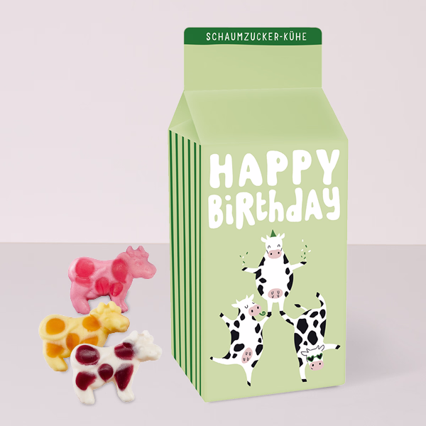 Glückskühe zum Naschen „Happy Birthday“ (90 g)