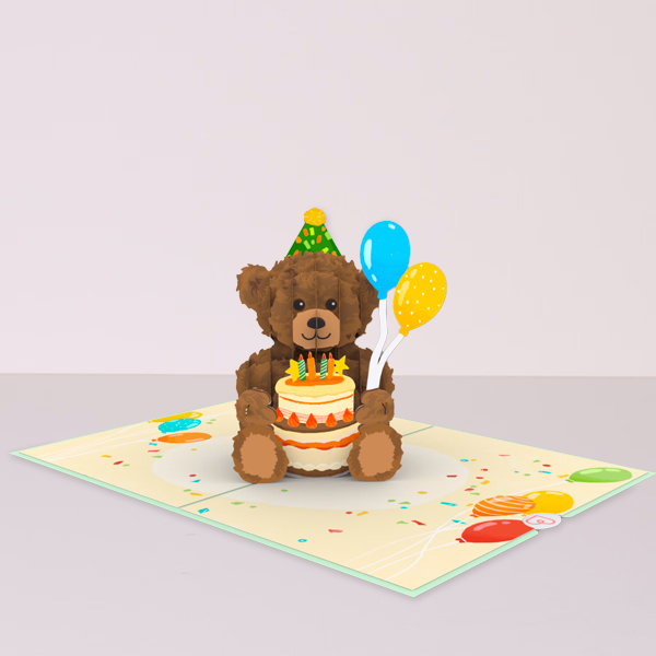 Pop-Up Überraschungskarte Geburtstagsbärchen