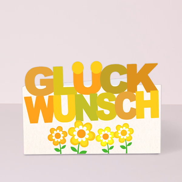 Motivkarte mit Ausstanzung „Glückwunsch“