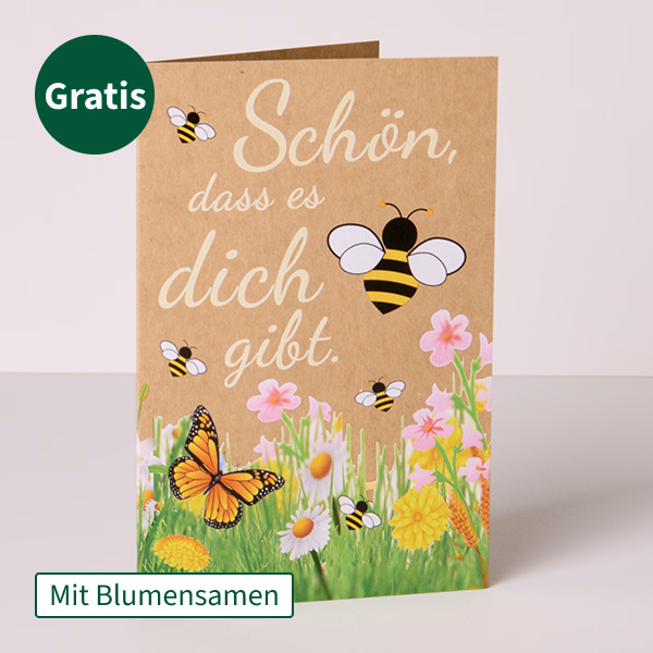 Motivkarte mit Blumensaat