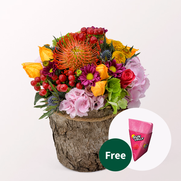 Arrangement Fairytale with SunLolly Raspberry