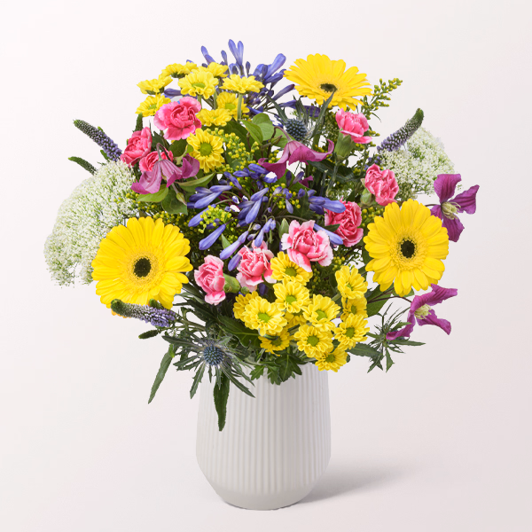 Flower Bouquet Sommerwiese with SunLolly Raspberry & vase