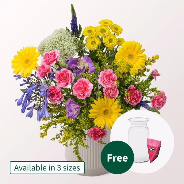 Flower Bouquet Sommerwiese with Halloren Balls & vase