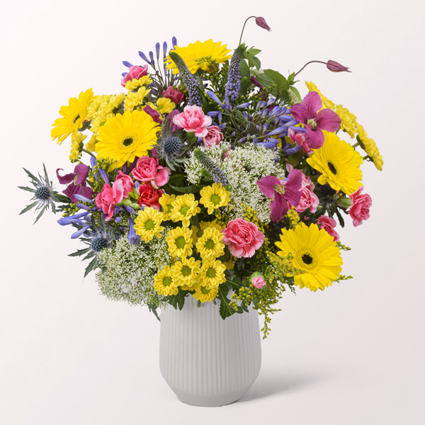 Blumenstrauß Sommerwiese mit Halloren Kugeln & Vase