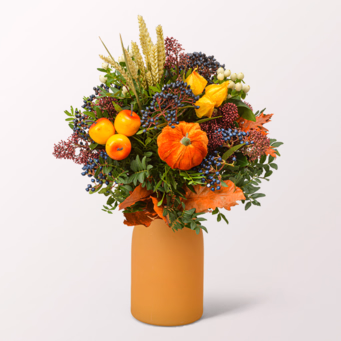 Blumenstrauß Landpartie mit Halloren Kugeln & Vase