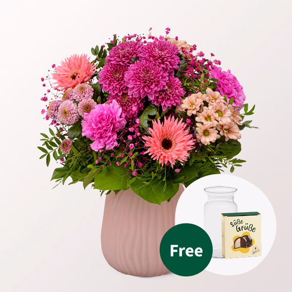 Flower Bouquet Herbstbote with Halloren Balls & vase