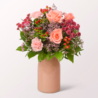 Flower Bouquet Herbstgeflüster with Halloren Balls & vase