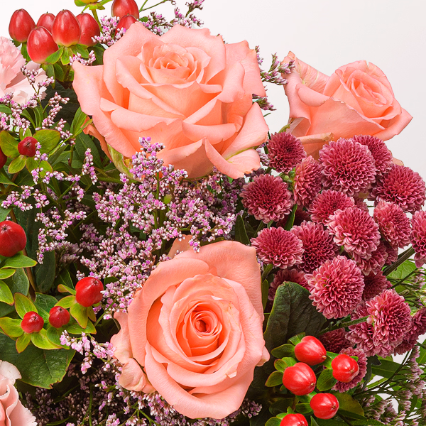 Blumenstrauß Herbstgeflüster mit Halloren Kugeln & Vase