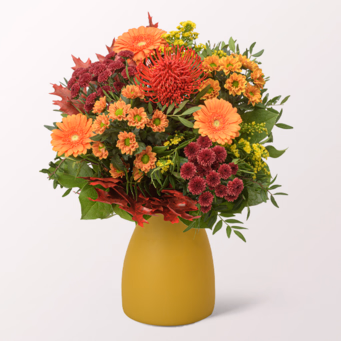 Flower Bouquet Goldener Herbst with Halloren Balls & vase