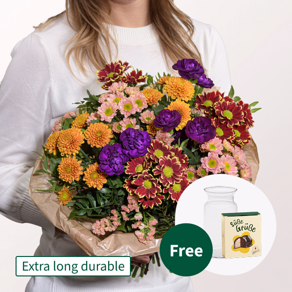 Flower Bouquet Herbstpoet with Halloren Balls & vase