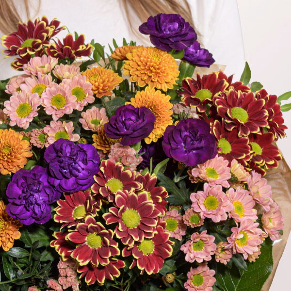 Blumenstrauß Herbstpoet mit Halloren Kugeln & Vase