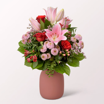 Herbststrauß für Oma mit Halloren Kugeln & Vase