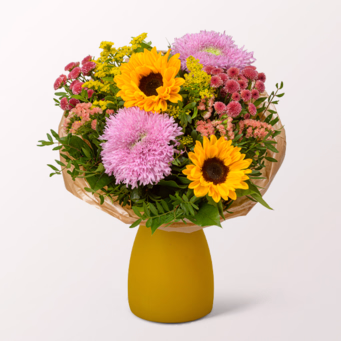 Blumenstrauß Herbstflirt mit Halloren Kugeln & Vase