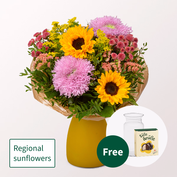 Flower Bouquet Herbstflirt with Halloren Balls & vase