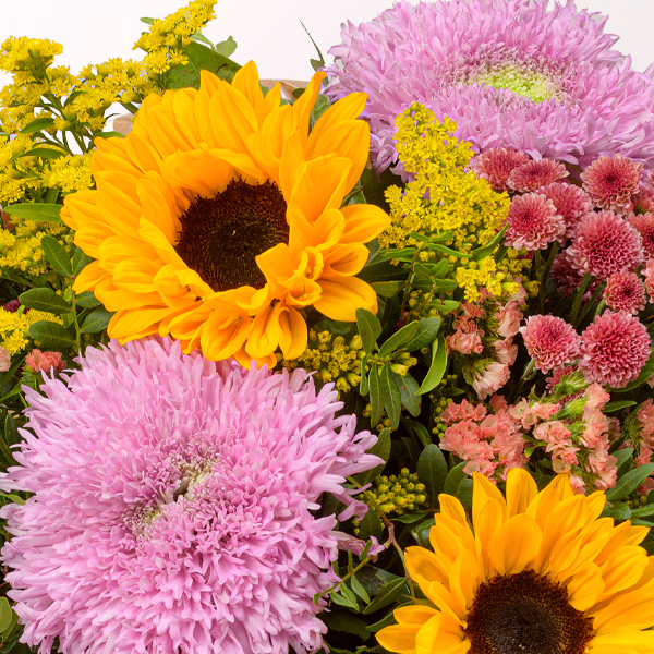 Blumenstrauß Herbstflirt mit Halloren Kugeln & Vase