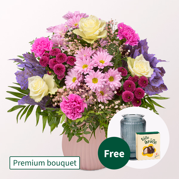 Premium Bouquet Herbstparty with Premium Vase & Halloren Balls