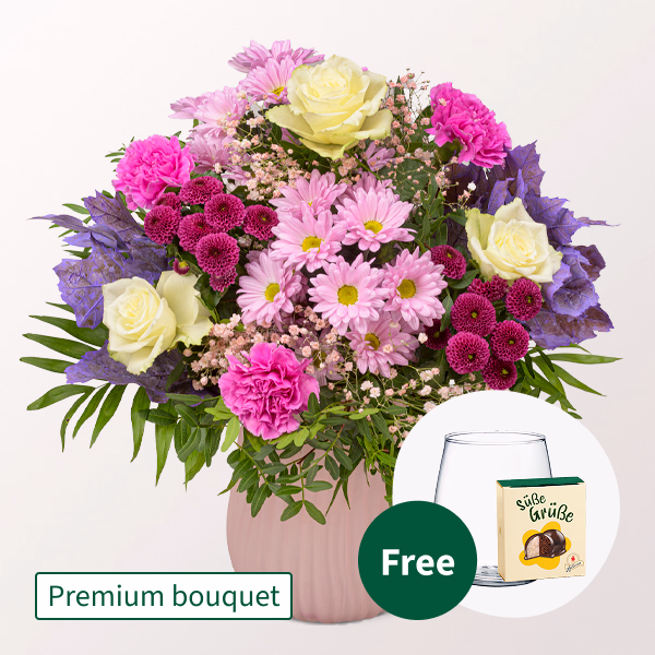 Premium Bouquet Herbstparty with Premium Vase & Halloren Balls