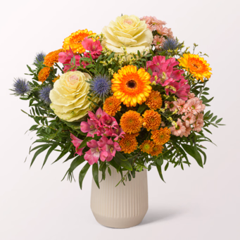 Premium Bouquet Herbstlust with Premium Vase & Halloren Balls
