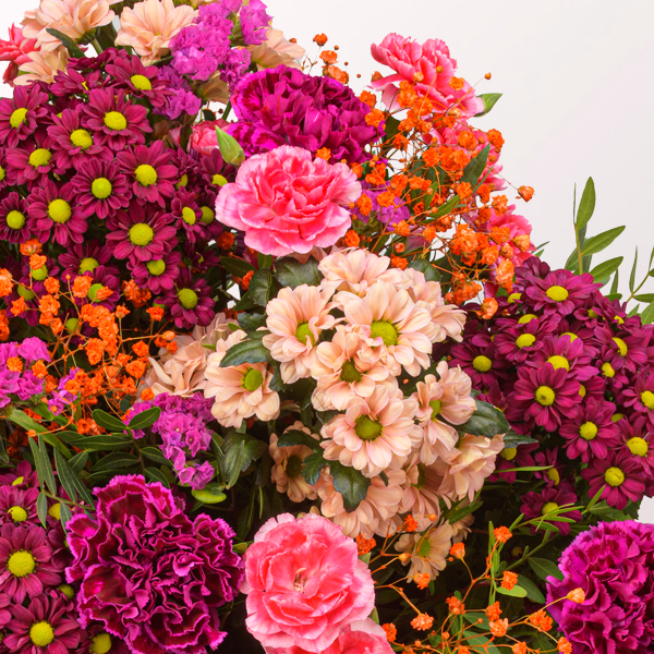 Premiumstrauß Herbstschein mit Premiumvase & Halloren Kugeln