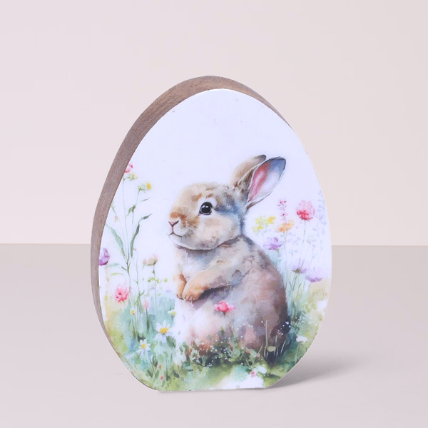 Decorative egg with bunny (14 cm)