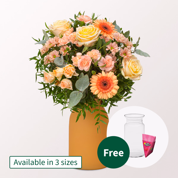 Flower Bouquet Zarte Grüße with SunLolly Raspberry & vase