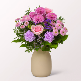 Blumenstrauß Poesie mit Vase & Ferrero Giotto