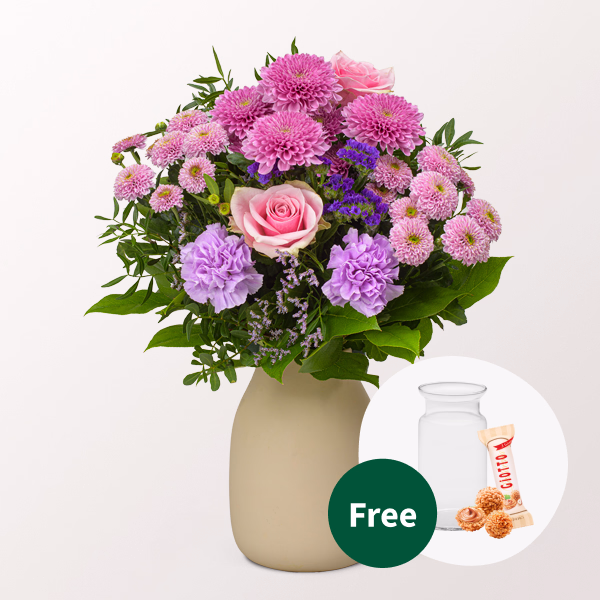 Flower Bouquet Poesie with vase & Ferrero Giotto