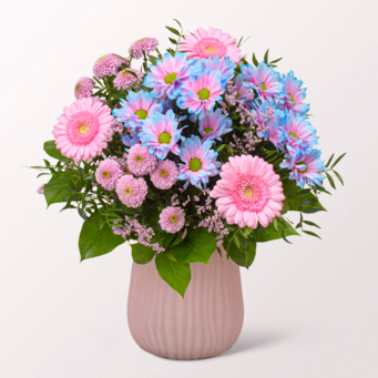 Blumenstrauß Muttertagszauber mit Vase & Ferrero Giotto