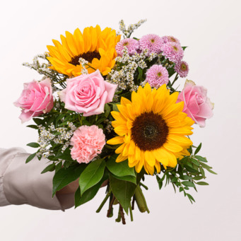 Blumenstrauß Sommergedicht mit Halloren Kugeln & Vase