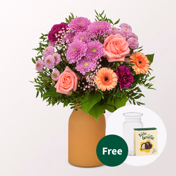 Flower Bouquet Farbspiel with Halloren Balls & vase