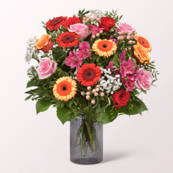 Blumenstrauß Blütenpoesie mit Halloren Kugeln & Vase