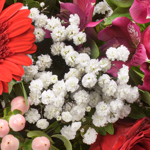 Blumenstrauß Blütenpoesie mit Vase & Ferrero Giotto 3er