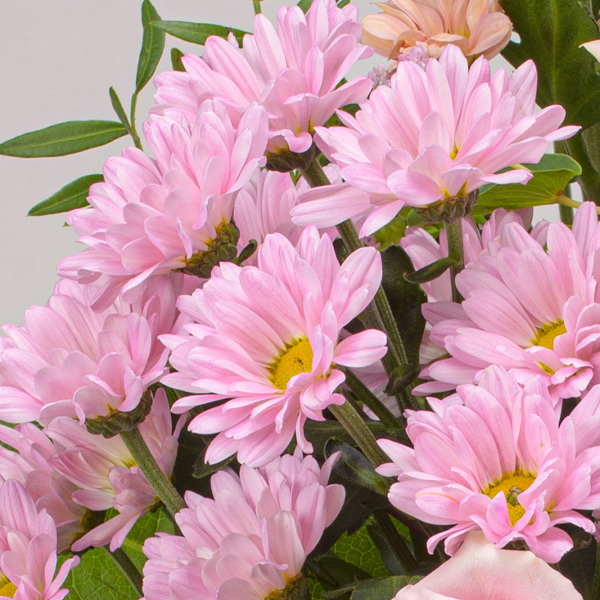 Blumenstrauß Lovely mit Vase & Ferrero Giotto 3er