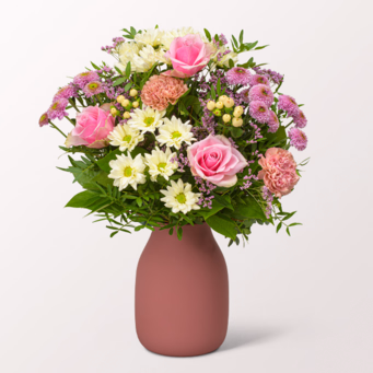 Flower Bouquet Glücksbote with vase & 3 Ferrero Giotto