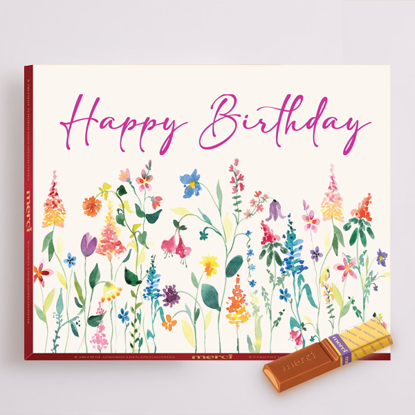 Merci with Greeting Card „Happy Birthday“