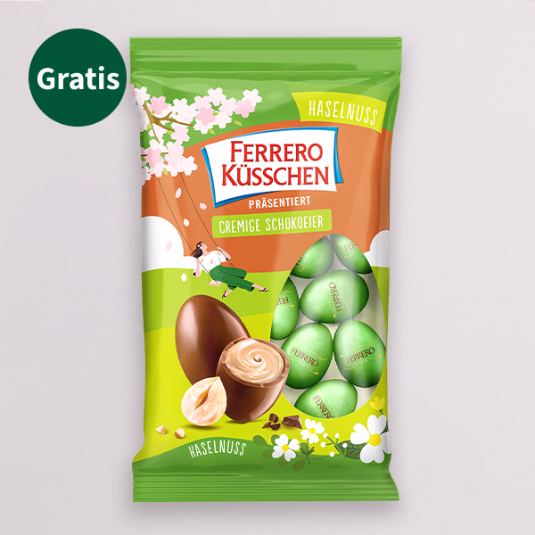 Osterstrauß Happy Day mit Vase & Ferrero Schokoeier & Motivkarte