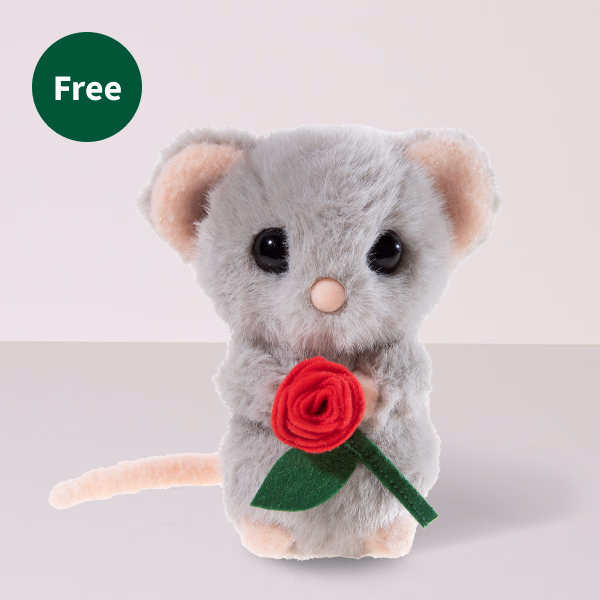 Mouse with Rose (15 cm)