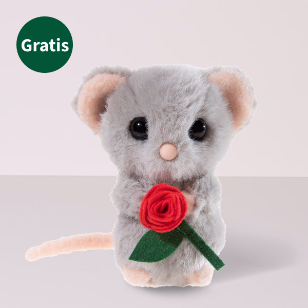 Maus mit Rose (15 cm)