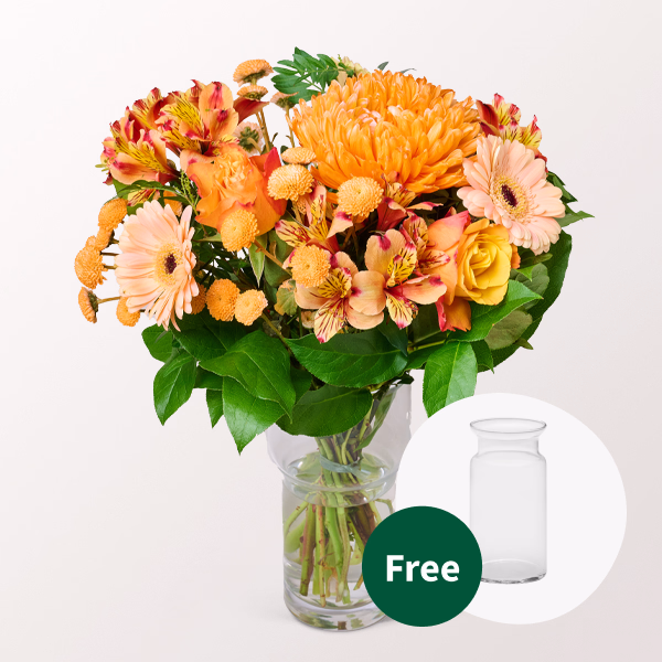 Flower Bouquet Abendsonne with vase