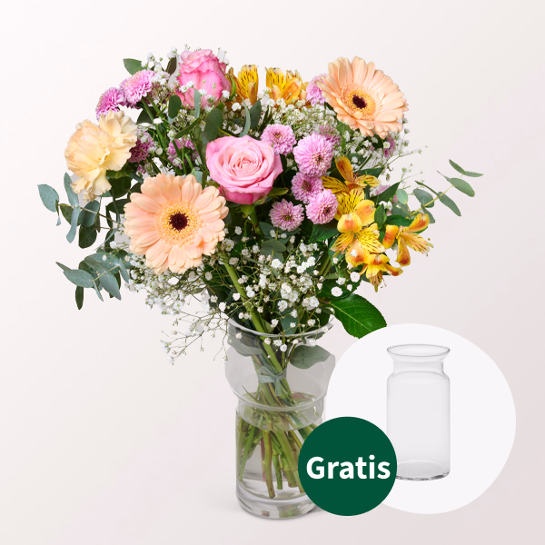 Blumenstrauß Glücksgefühl mit Vase