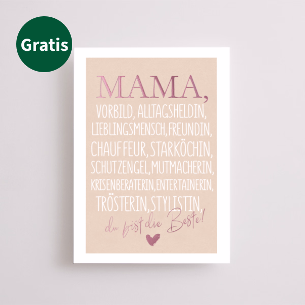 Blumenstrauß Mamas Lächeln mit Vase & Halloren O´s & Motivkarte