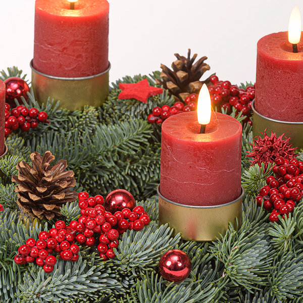 Adventskranz Winterzauber (Ø 30 cm) mit Halloren Kugeln