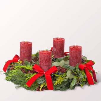 Adventskranz Winter Berry (Ø 35 cm) mit Halloren Kugeln
