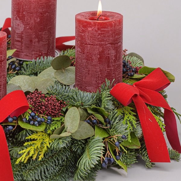 Adventskranz Winter Berry (Ø 35 cm) mit Halloren Kugeln