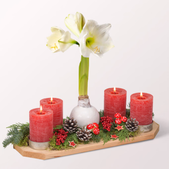 Christmas Arrangement Winterlicht (45 x 17 cm) with Halloren Balls